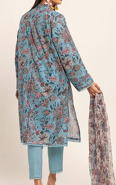 Khaadi Baby Blue Cambric Suit | Pakistani Winter Dresses- Image 2