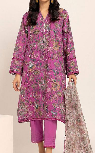 Khaadi Tulip Pink Cambric Suit | Pakistani Winter Dresses- Image 1