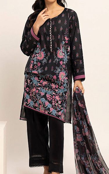 Khaadi Black Cambric Suit | Pakistani Winter Dresses- Image 1