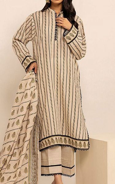 Khaadi Ivory Khaddar Suit | Pakistani Winter Dresses- Image 1