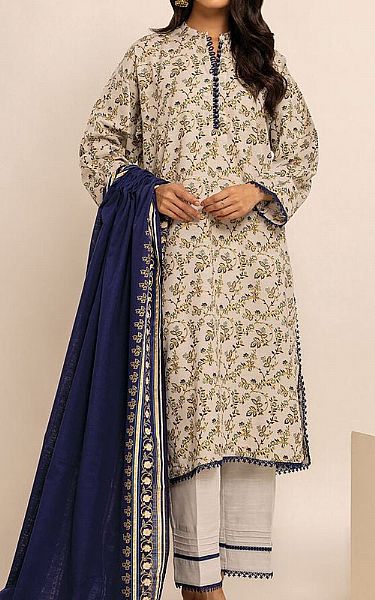 Khaadi Off-white Khaddar Suit | Pakistani Winter Dresses- Image 1