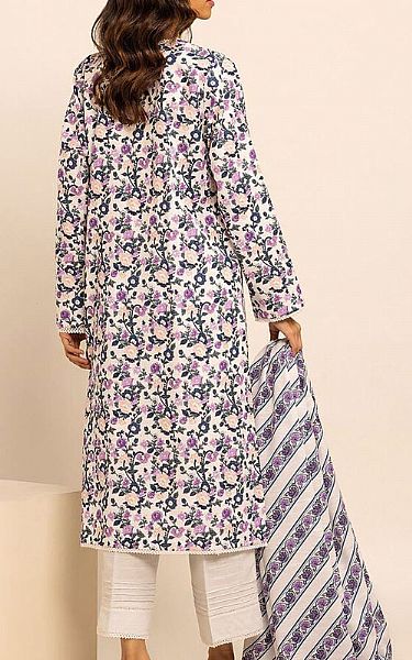 Khaadi White/Lilac Khaddar Suit | Pakistani Winter Dresses- Image 2