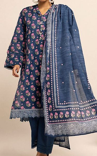 Khaadi Blue Khaddar Suit | Pakistani Winter Dresses- Image 1