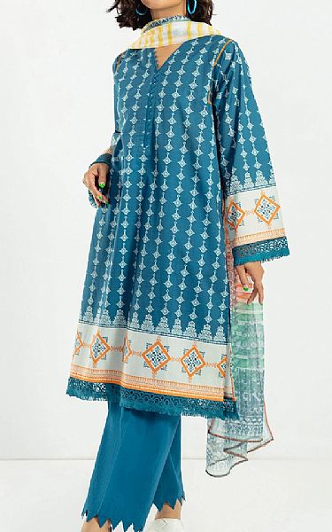 Khaadi Denim Blue Lawn Suit | Pakistani Dresses in USA- Image 1