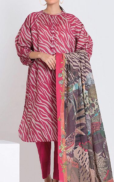 Khaadi Crimson Lawn Suit | Pakistani Dresses in USA- Image 1