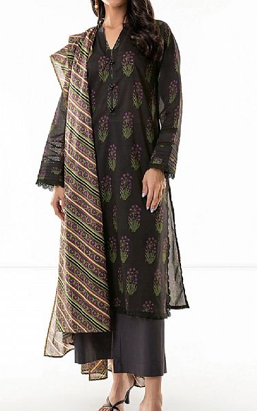 Khaadi Black/Green Lawn Suit | Pakistani Dresses in USA- Image 1