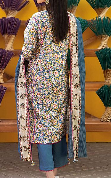 Khaadi Mustard/Blue Lawn Suit | Pakistani Lawn Suits- Image 2