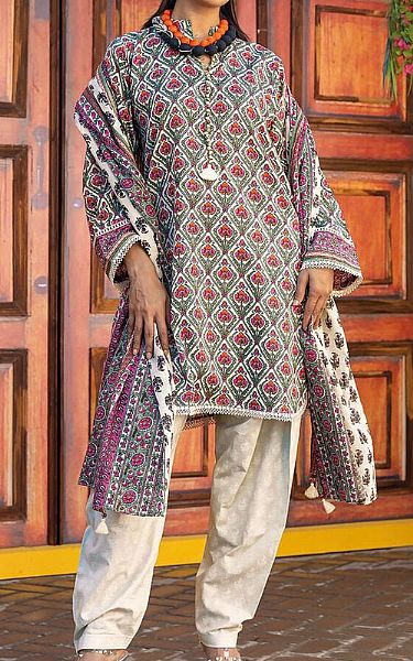 Khaadi Beige Lawn Suit | Pakistani Lawn Suits- Image 1