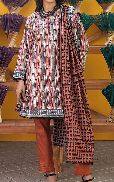 Khaadi Rust Lawn Suit | Pakistani Lawn Suits- Image 1