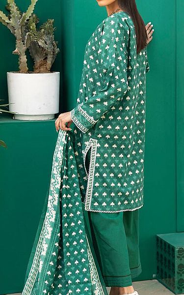 Khaadi Bottle Green Cambric Suit | Pakistani Lawn Suits- Image 2