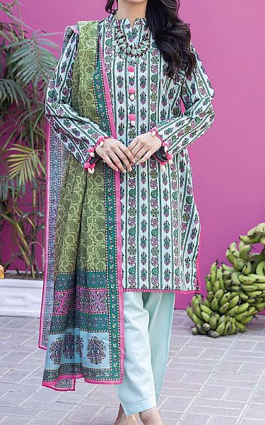 Khaadi Turquoise Lawn Suit | Pakistani Lawn Suits- Image 1