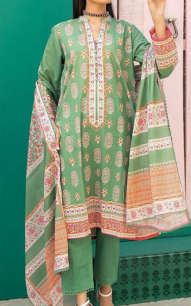 Khaadi Mint Green Cambric Suit | Pakistani Lawn Suits- Image 1
