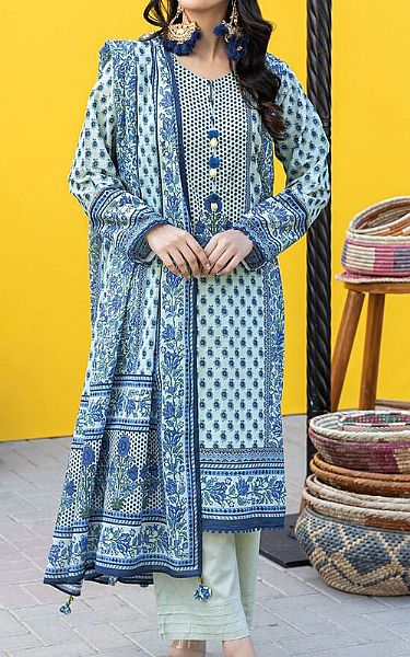 Khaadi Blue Lawn Suit | Pakistani Lawn Suits- Image 1
