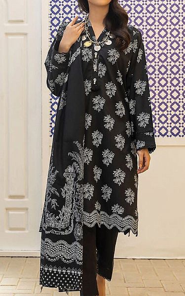 Khaadi Black Cambric Suit | Pakistani Lawn Suits- Image 1