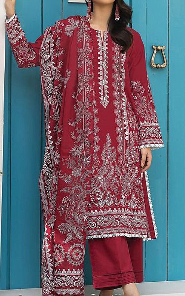 Khaadi Scarlet Lawn Suit | Pakistani Lawn Suits- Image 1