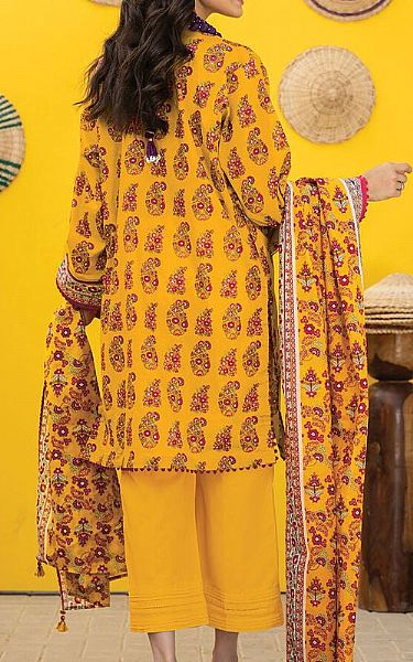 Khaadi Mustard Lawn Suit | Pakistani Lawn Suits- Image 2