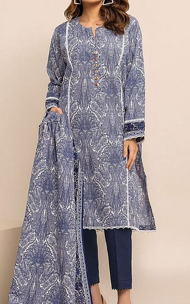 Khaadi Cadet Blue Khaddar Suit | Pakistani Winter Dresses- Image 1