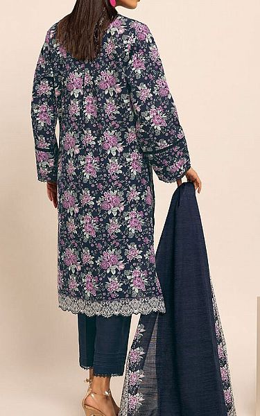 Khaadi Navy/Lavender Khaddar Suit | Pakistani Winter Dresses- Image 2