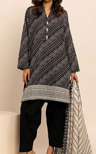 Khaadi Black Khaddar Suit | Pakistani Winter Dresses- Image 1