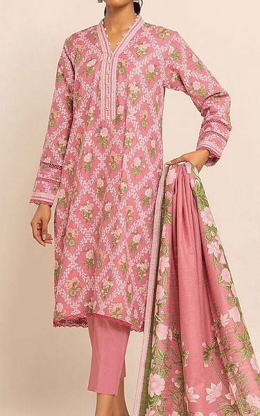 Khaadi Pink Khaddar Suit | Pakistani Winter Dresses- Image 1