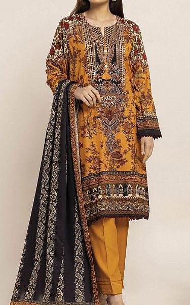 Khaadi Mustard Marina Suit | Pakistani Winter Dresses- Image 1