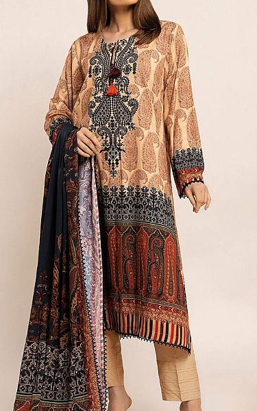 Khaadi Beige Marina Suit | Pakistani Winter Dresses- Image 1