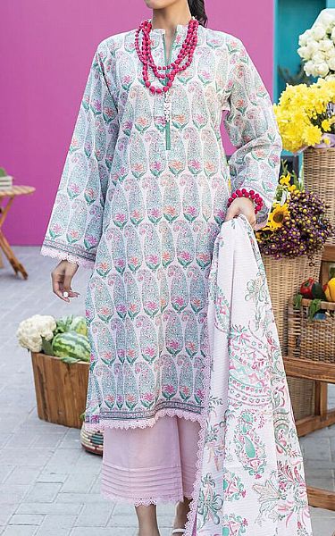 Khaadi Off-white/Pink Messuri Suit | Pakistani Lawn Suits- Image 1