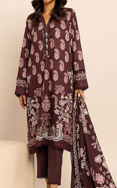 Khaadi Deep Coffee Viscose Suit | Pakistani Winter Dresses- Image 1