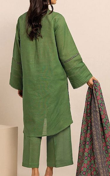 Khaadi Leaf Green Crosshatch Suit | Pakistani Winter Dresses- Image 2