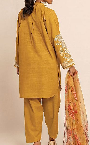 Khaadi Mustard Crosshatch Suit | Pakistani Winter Dresses- Image 2