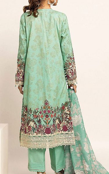 Khaadi Aqua Cotton Satin Suit | Pakistani Winter Dresses- Image 2