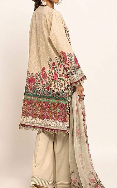 Khaadi Beige Cotton Satin Suit | Pakistani Winter Dresses- Image 2
