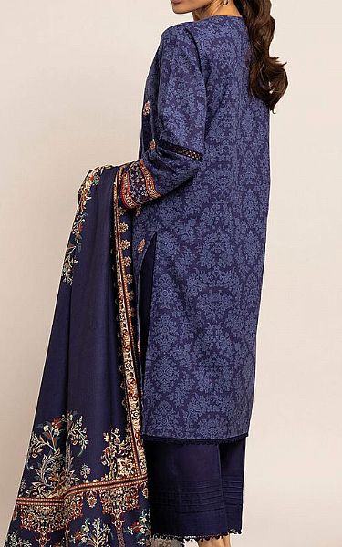 Khaadi Navy Khaddar Suit | Pakistani Winter Dresses- Image 2