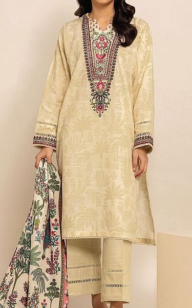 Khaadi Cream Khaddar Suit | Pakistani Winter Dresses- Image 1