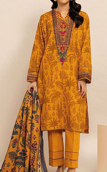 Khaadi Mustard Khaddar Suit | Pakistani Winter Dresses- Image 1