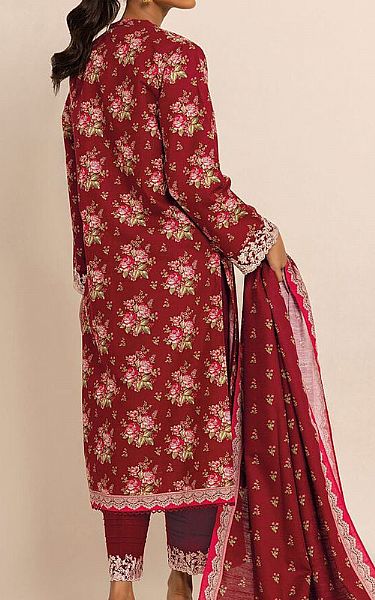 Khaadi Maroon Khaddar Suit | Pakistani Winter Dresses- Image 2