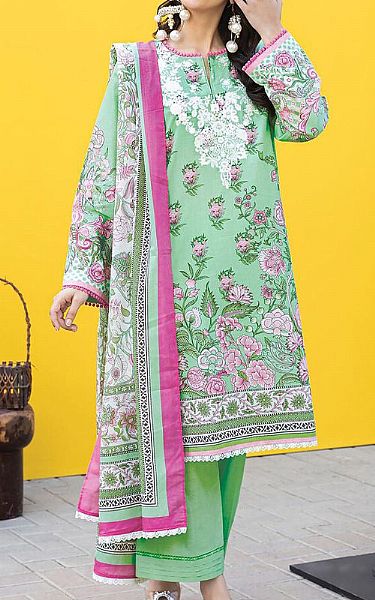 Khaadi Pastel Green Lawn Suit | Pakistani Lawn Suits- Image 1