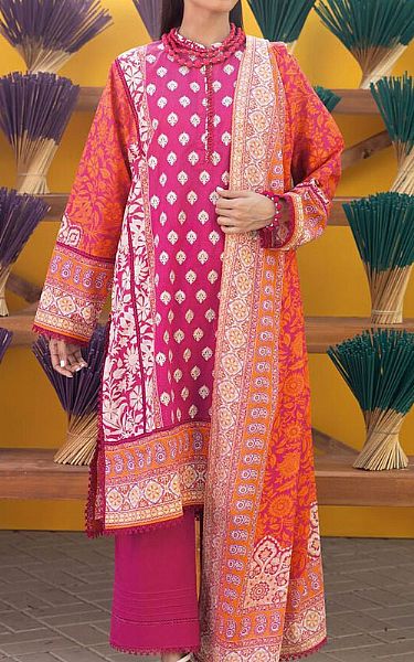 Khaadi Hot Pink Lawn Suit | Pakistani Lawn Suits- Image 1