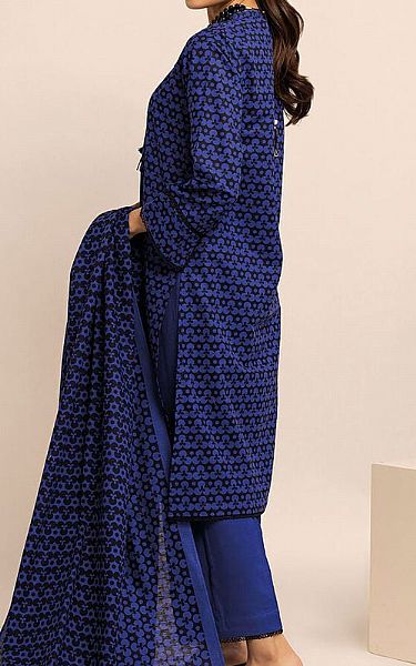 Khaadi Dark Blue Khaddar Suit | Pakistani Winter Dresses- Image 2
