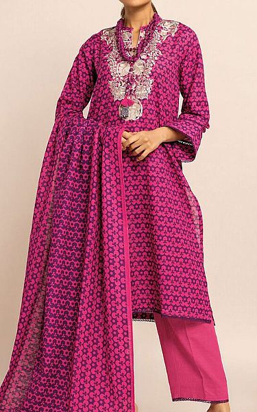 Khaadi Hot Pink Khaddar Suit | Pakistani Winter Dresses- Image 1