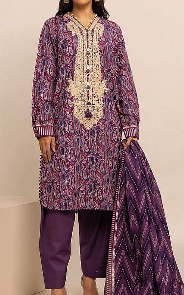 Khaadi Purple Khaddar Suit | Pakistani Winter Dresses- Image 1