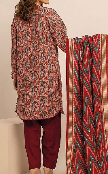 Khaadi Scarlet Khaddar Suit | Pakistani Winter Dresses- Image 2