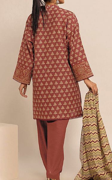 Khaadi Auburn Red Khaddar Suit | Pakistani Winter Dresses- Image 2
