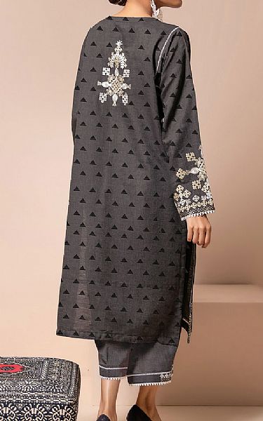 Khaadi Dark Grey Lawn Suit (2 Pcs) | Pakistani Dresses in USA- Image 2