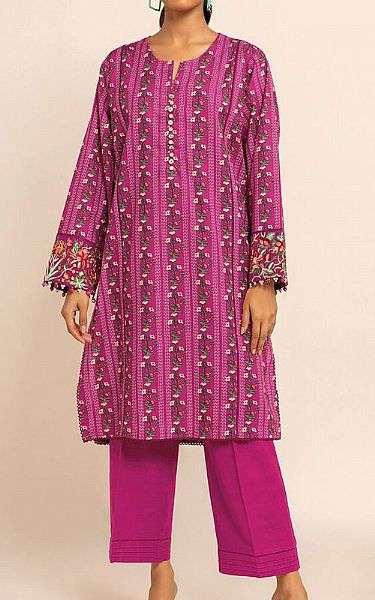 Khaadi Hot Pink Khaddar Suit (2 Pcs) | Pakistani Winter Dresses- Image 1