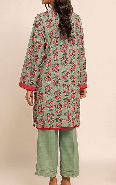 Khaadi Pistachio Green Khaddar Suit (2 Pcs) | Pakistani Winter Dresses- Image 2