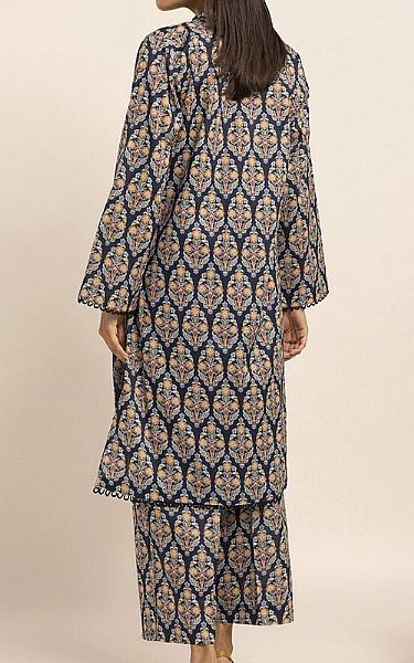 Khaadi Ivory/Blue Cambric Suit (2 Pcs) | Pakistani Winter Dresses- Image 2
