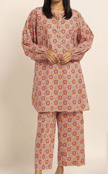 Khaadi Ivory Cambric Suit (2 Pcs) | Pakistani Winter Dresses- Image 1