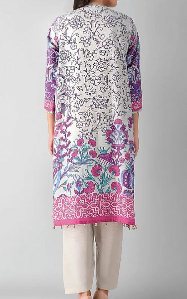 Khaadi White/Pink Khaddar Suit (2 Pcs) | Pakistani Dresses in USA- Image 2