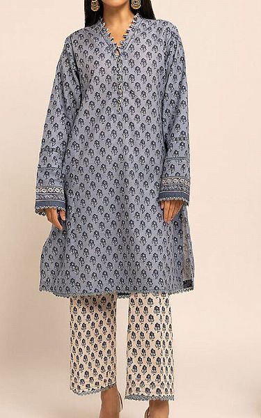 Khaadi Cadet Grey Khaddar Suit (2 Pcs) | Pakistani Winter Dresses- Image 1